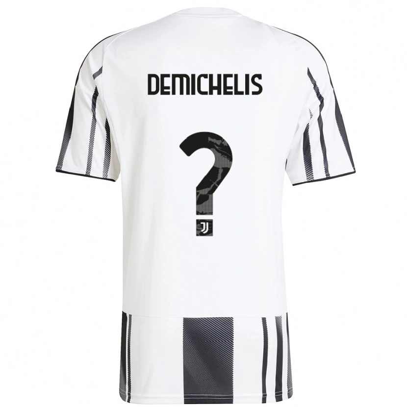 DanxenレディースEmanuele Demichelis#0ホワイト ブラックホームシャツ2025/26ジャージーユニフォーム