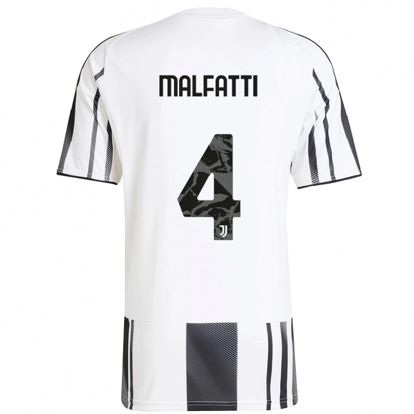 DanxenレディースTiago Malfatti#4ホワイト ブラックホームシャツ2025/26ジャージーユニフォーム