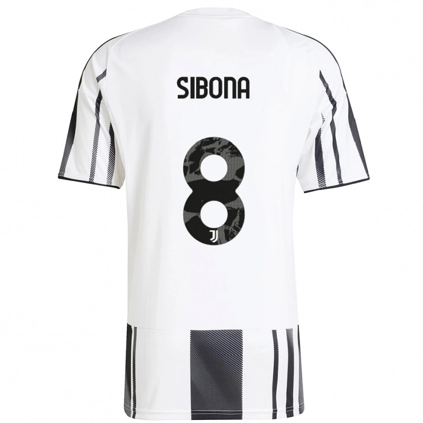 DanxenレディースTommaso Sibona#8ホワイト ブラックホームシャツ2025/26ジャージーユニフォーム