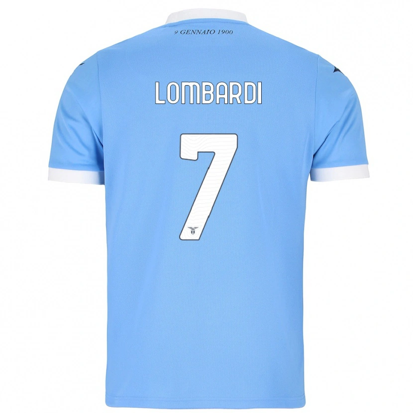 DanxenレディースPierlorenzo Lombardi#7スカイブルー ホワイトホームシャツ2025/26ジャージーユニフォーム