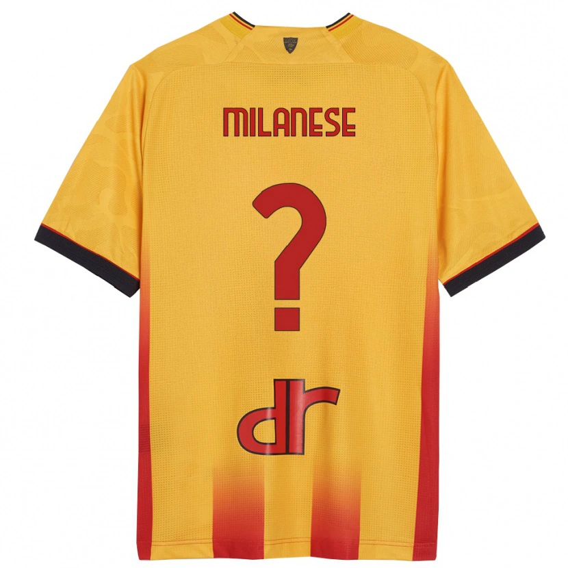 DanxenレディースGianmarco Milanese#0イエロー オレンジホームシャツ2025/26ジャージーユニフォーム