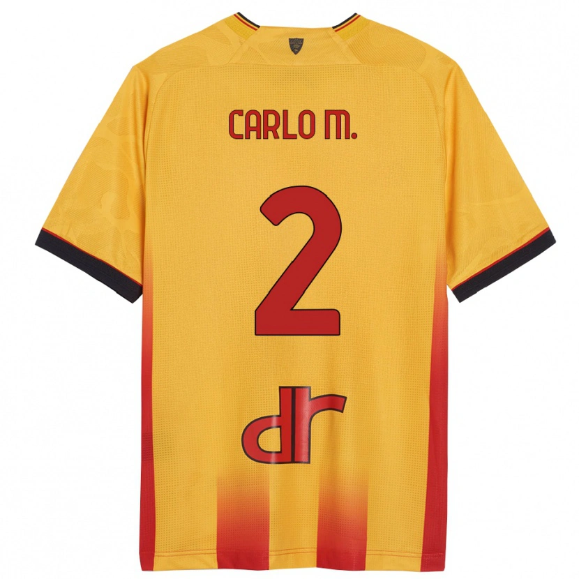 DanxenレディースCarlo Mariano#2イエロー オレンジホームシャツ2025/26ジャージーユニフォーム