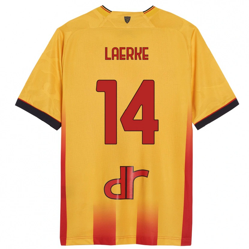 DanxenレディースHjalte Laerke#14イエロー オレンジホームシャツ2025/26ジャージーユニフォーム