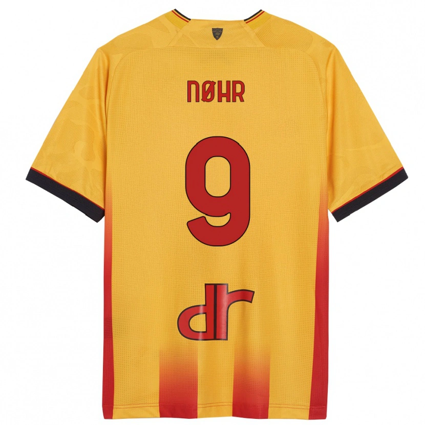 DanxenレディースGustav Nøhr#9イエロー オレンジホームシャツ2025/26ジャージーユニフォーム
