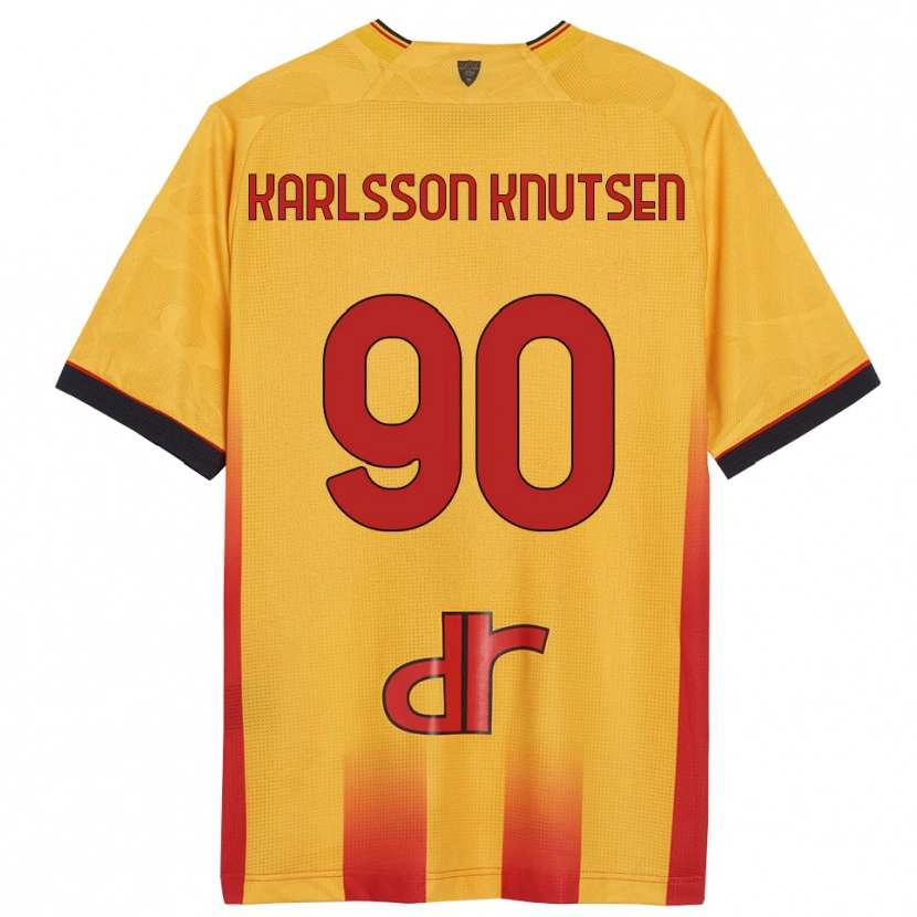 Danxenレディースストーム・カールソン・クヌートセン#90イエロー オレンジホームシャツ2025/26ジャージーユニフォーム