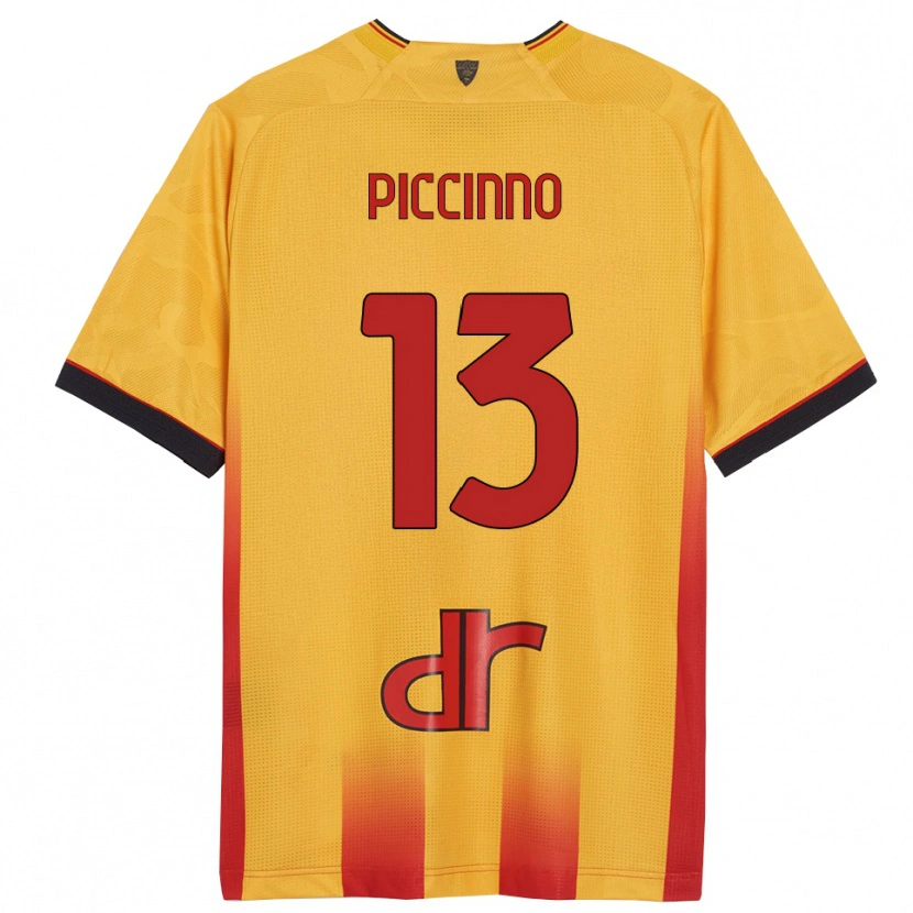 DanxenレディースDaniele Piccinno#13イエロー オレンジホームシャツ2025/26ジャージーユニフォーム