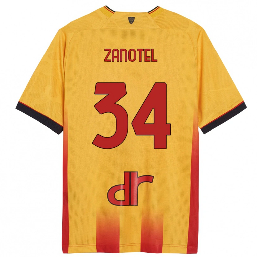 DanxenレディースGiovanni Zanotel#34イエロー オレンジホームシャツ2025/26ジャージーユニフォーム