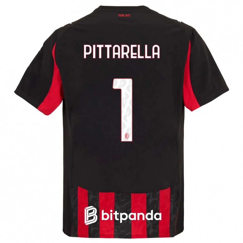DanxenレディースMatteo Pittarella#1レッド ブラックホームシャツ2025/26ジャージーユニフォーム