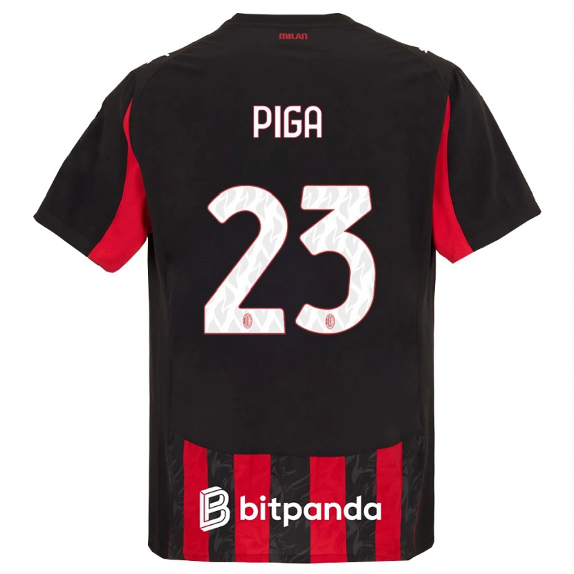 DanxenレディースJulie Piga#23レッド ブラックホームシャツ2025/26ジャージーユニフォーム