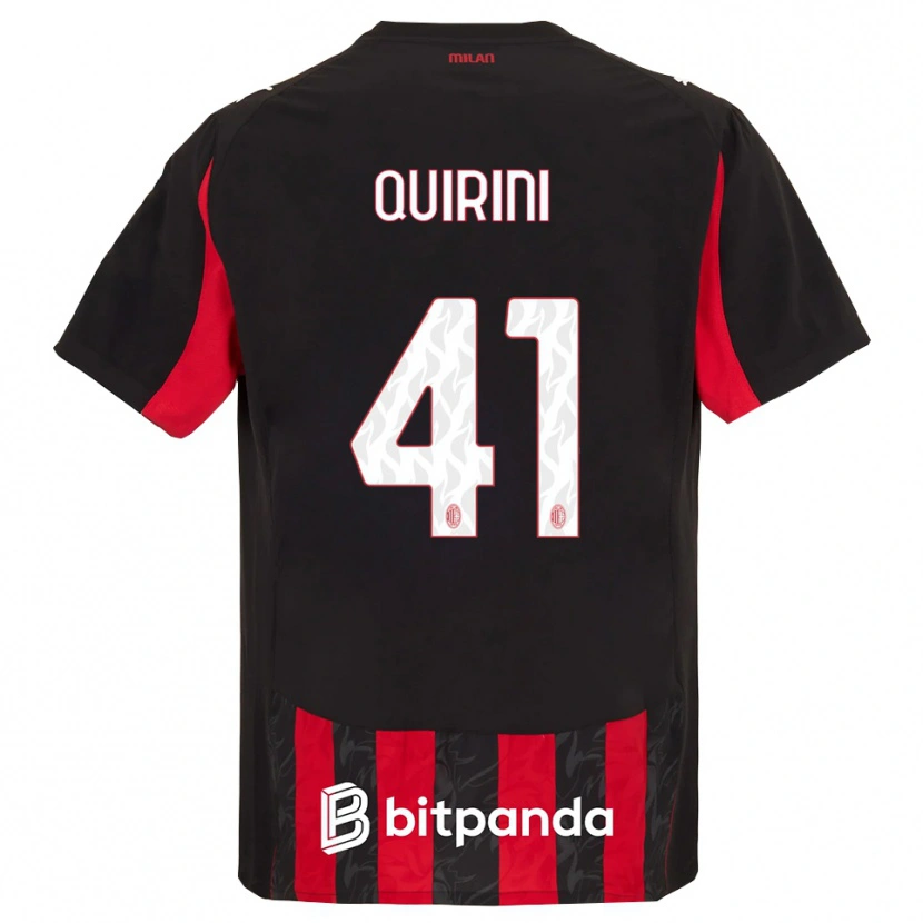 DanxenレディースEttore Quirini#41レッド ブラックホームシャツ2025/26ジャージーユニフォーム