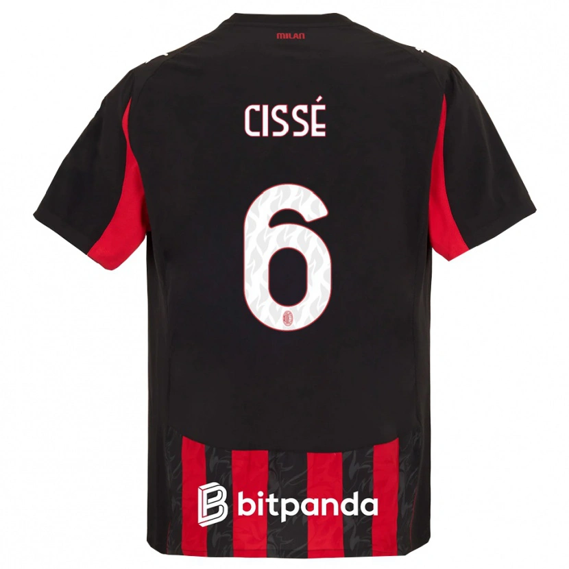 DanxenレディースMaiga-Hamadoun Cissé#6レッド ブラックホームシャツ2025/26ジャージーユニフォーム