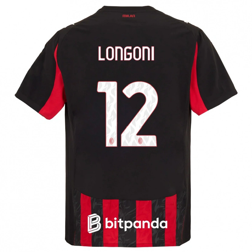 DanxenレディースAlessandro Longoni#12レッド ブラックホームシャツ2025/26ジャージーユニフォーム