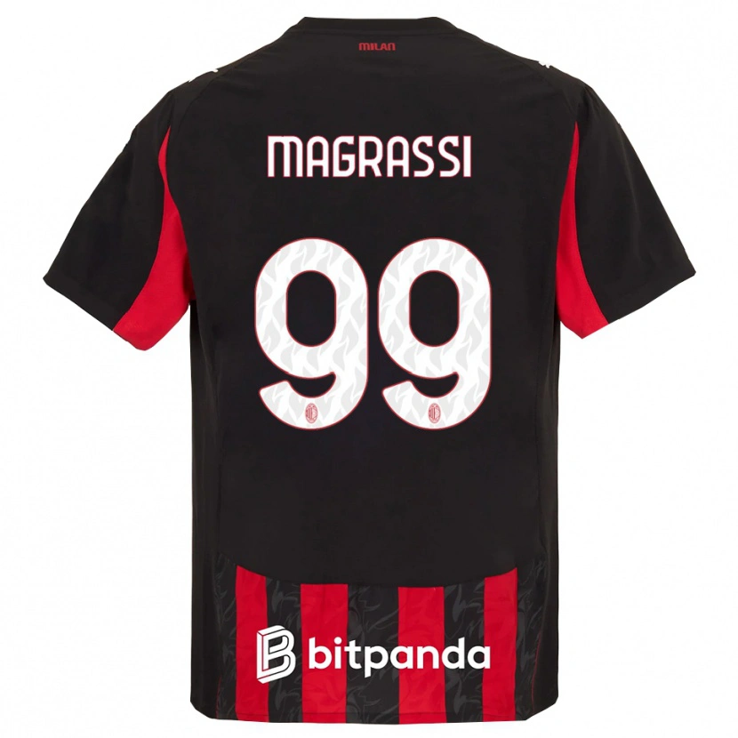 DanxenレディースAndrea Magrassi#99レッド ブラックホームシャツ2025/26ジャージーユニフォーム