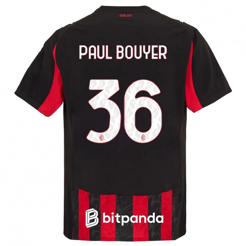 DanxenレディースLéo Paul Bouyer#36レッド ブラックホームシャツ2025/26ジャージーユニフォーム