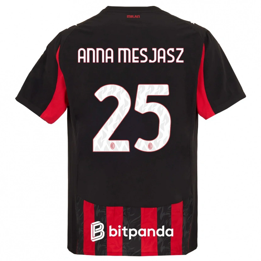 DanxenレディースMałgorzata Anna Mesjasz#25レッド ブラックホームシャツ2025/26ジャージーユニフォーム