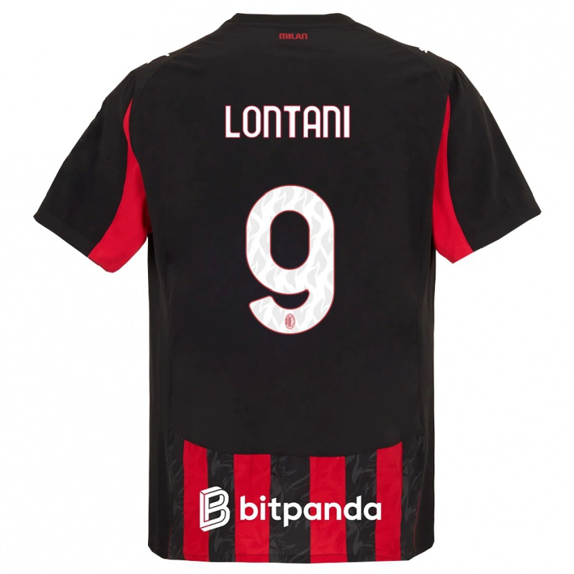 DanxenレディースSimone Lontani#9レッド ブラックホームシャツ2025/26ジャージーユニフォーム