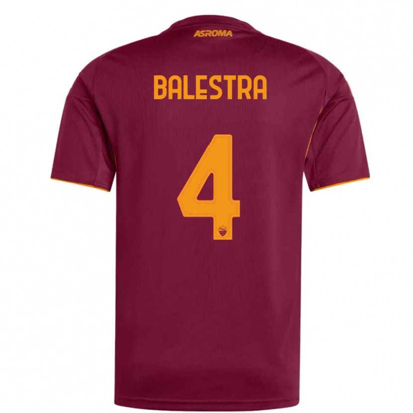 DanxenレディースChristian Balestra#4バーガンディ オレンジホームシャツ2025/26ジャージーユニフォーム