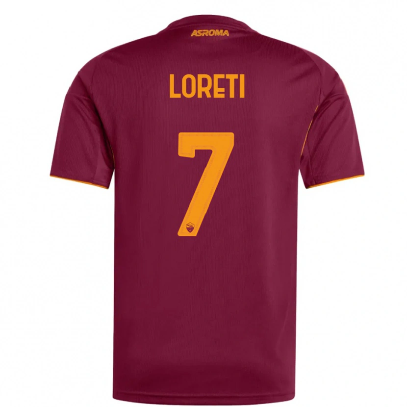 DanxenレディースMirko Loreti#7バーガンディ オレンジホームシャツ2025/26ジャージーユニフォーム