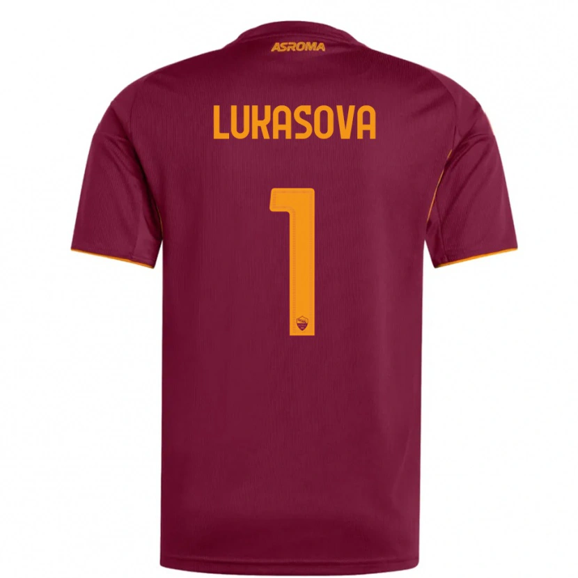 DanxenレディースOlivie Lukášová#1バーガンディ オレンジホームシャツ2025/26ジャージーユニフォーム