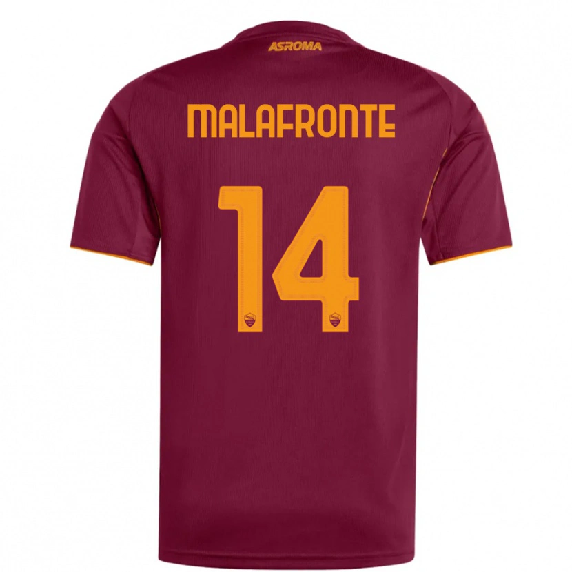 DanxenレディースMatteo Malafronte#14バーガンディ オレンジホームシャツ2025/26ジャージーユニフォーム