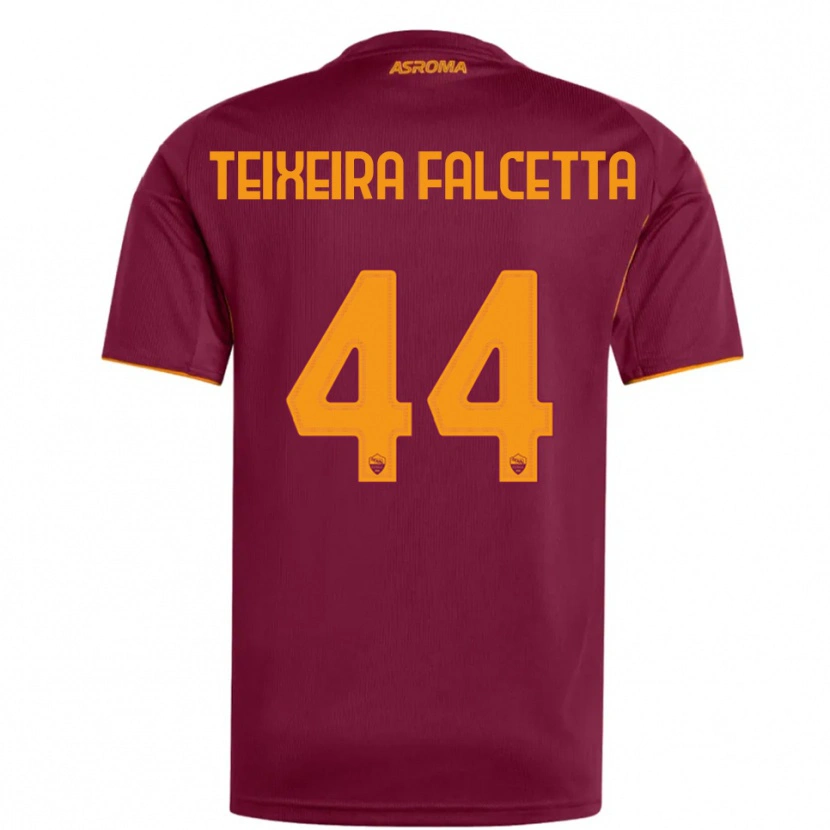 DanxenレディースPietro Teixeira Falcetta#44バーガンディ オレンジホームシャツ2025/26ジャージーユニフォーム