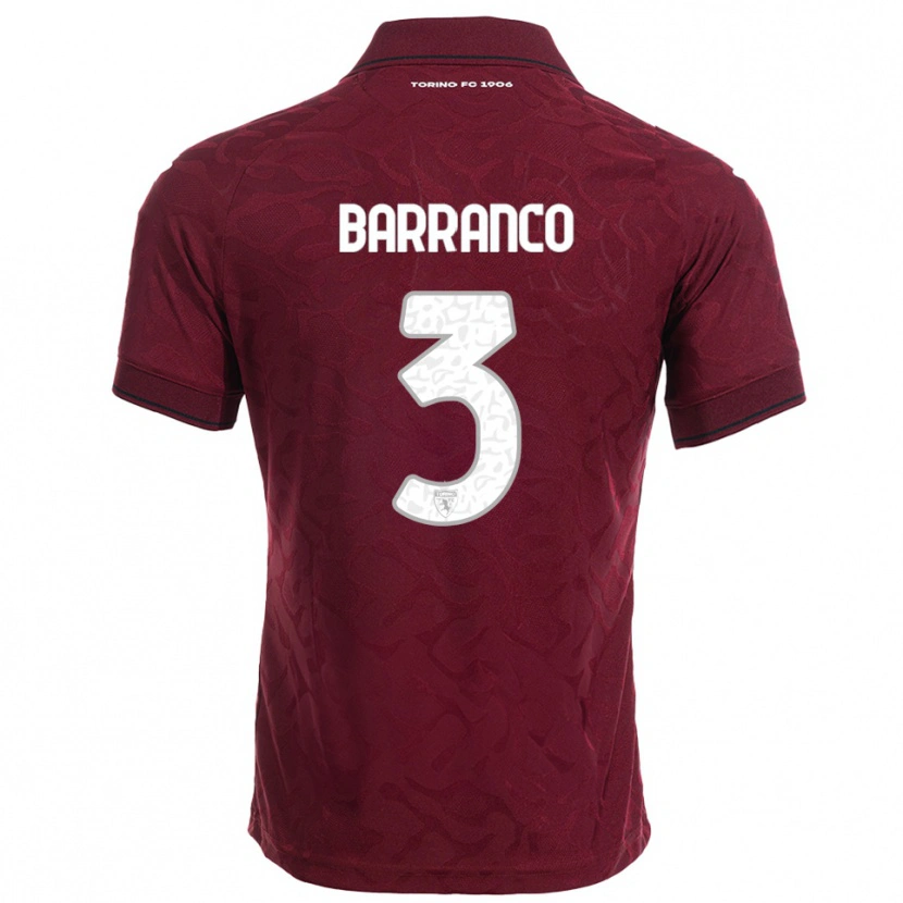 DanxenレディースGioacchino Barranco#3バーガンディ ホワイトホームシャツ2025/26ジャージーユニフォーム