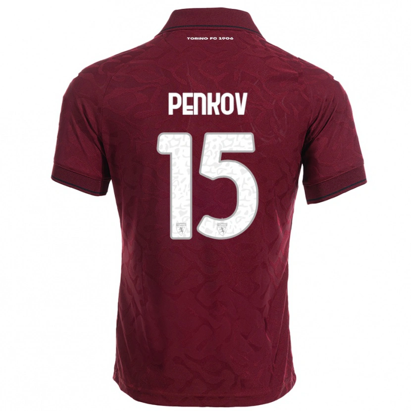 DanxenレディースBorislav Penkov#15バーガンディ ホワイトホームシャツ2025/26ジャージーユニフォーム