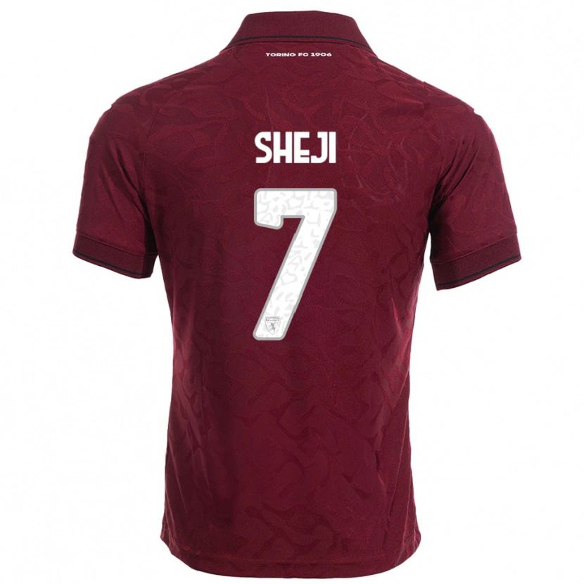 DanxenレディースRikardo Sheji#7バーガンディ ホワイトホームシャツ2025/26ジャージーユニフォーム