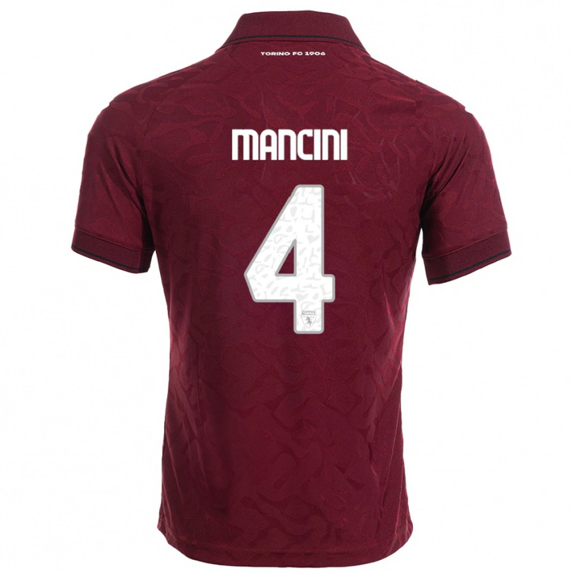 DanxenレディースLuca Mancini#4バーガンディ ホワイトホームシャツ2025/26ジャージーユニフォーム