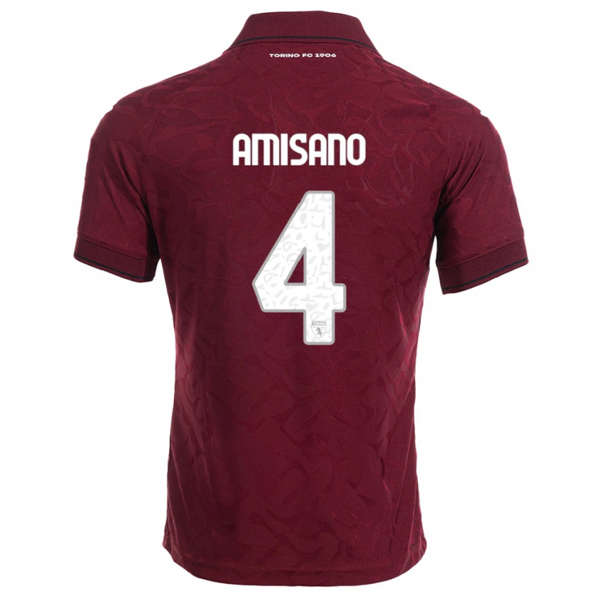 DanxenレディースManuel Amisano#4バーガンディ ホワイトホームシャツ2025/26ジャージーユニフォーム