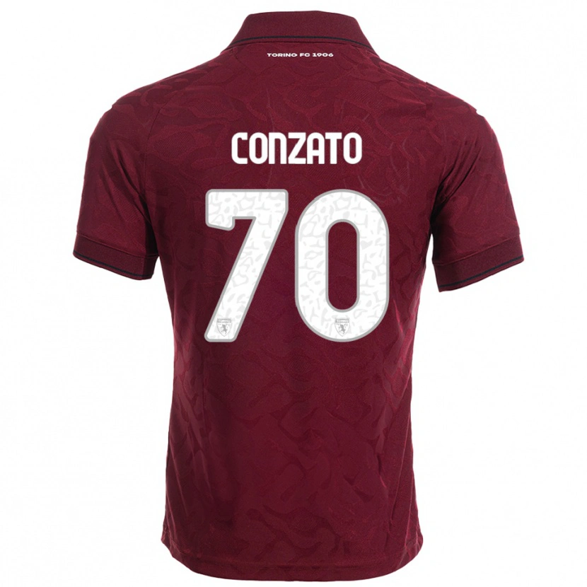 DanxenレディースFilippo Conzato#70バーガンディ ホワイトホームシャツ2025/26ジャージーユニフォーム