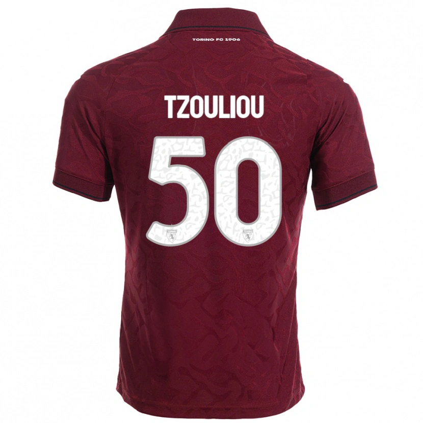 DanxenレディースDimitrianos Tzouliou#50バーガンディ ホワイトホームシャツ2025/26ジャージーユニフォーム