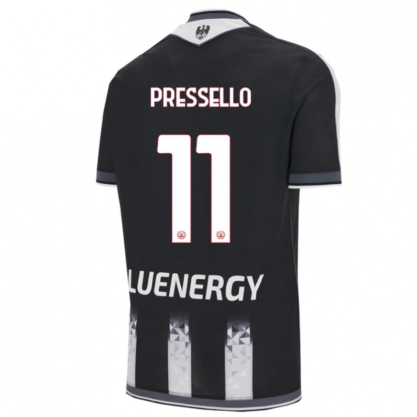 DanxenレディースMatteo Pressello#11ブラック ホワイトホームシャツ2025/26ジャージーユニフォーム