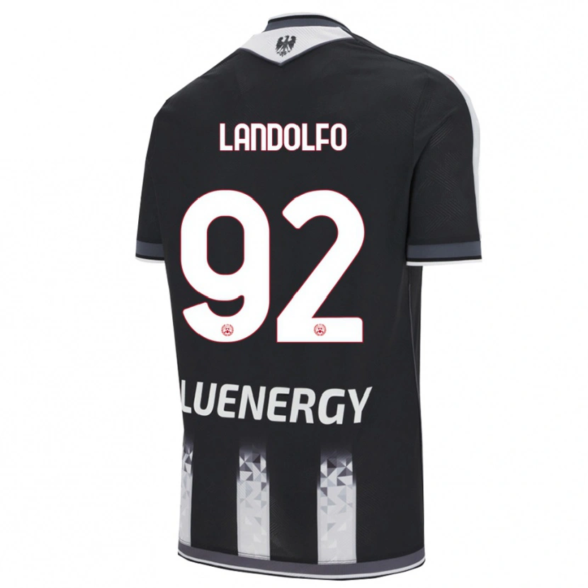 DanxenレディースTommaso Landolfo#92ブラック ホワイトホームシャツ2025/26ジャージーユニフォーム