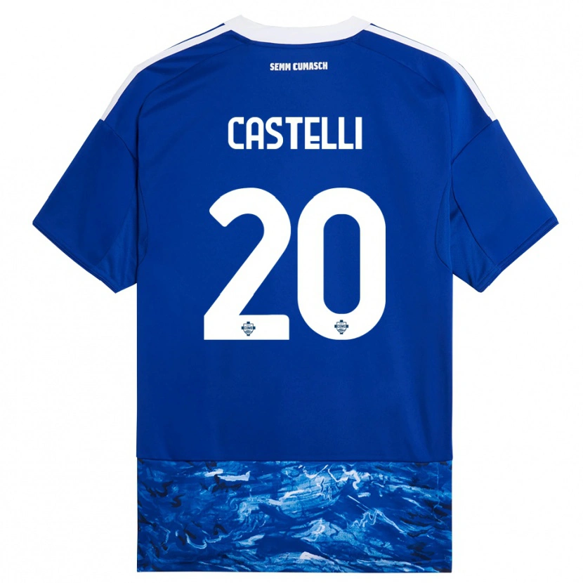 DanxenレディースMatteo Castelli#20ブルー ホワイトホームシャツ2025/26ジャージーユニフォーム