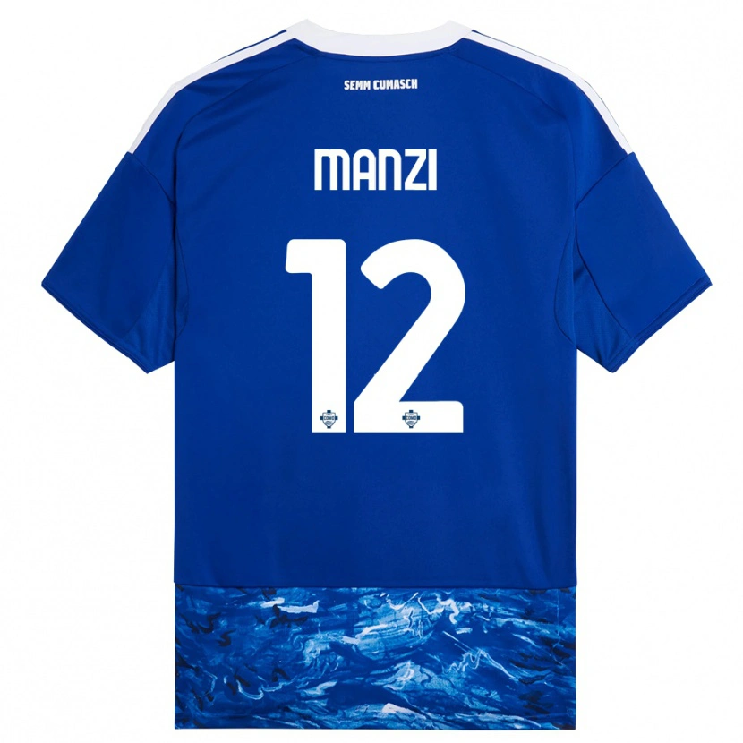 DanxenレディースFederico Manzi#12ブルー ホワイトホームシャツ2025/26ジャージーユニフォーム