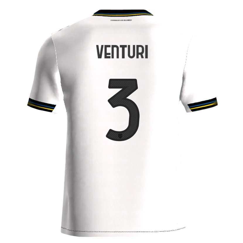 DanxenレディースEdoardo Venturi#3ホワイト ブラックホームシャツ2025/26ジャージーユニフォーム