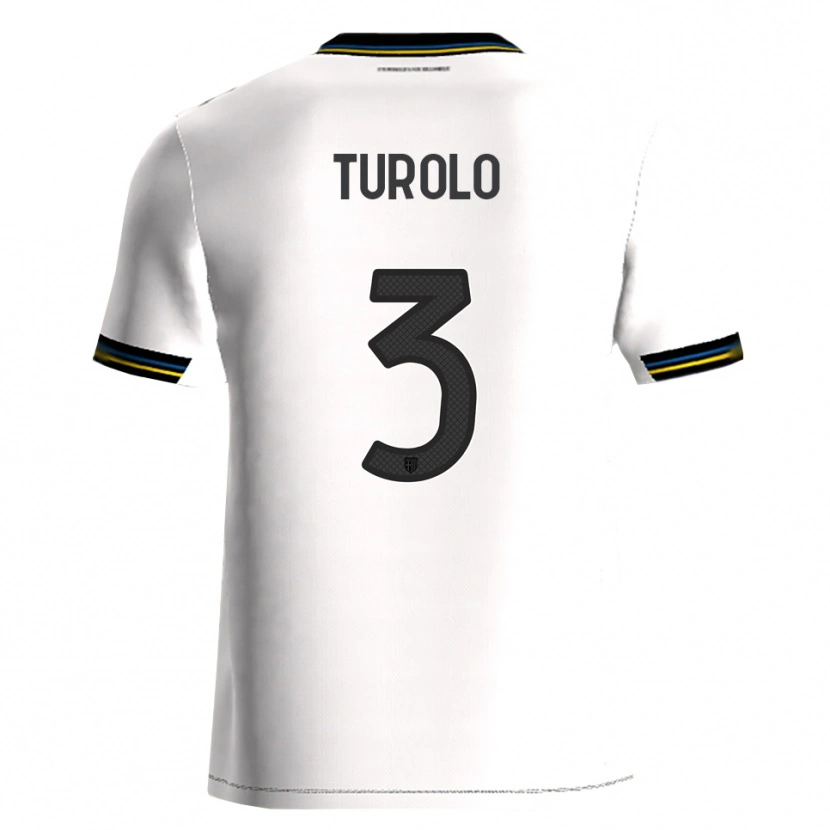 DanxenレディースAlessio Turolo#3ホワイト ブラックホームシャツ2025/26ジャージーユニフォーム