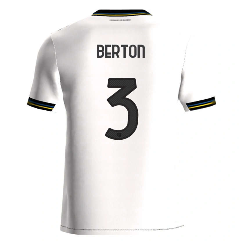 DanxenレディースFederico Berton#3ホワイト ブラックホームシャツ2025/26ジャージーユニフォーム