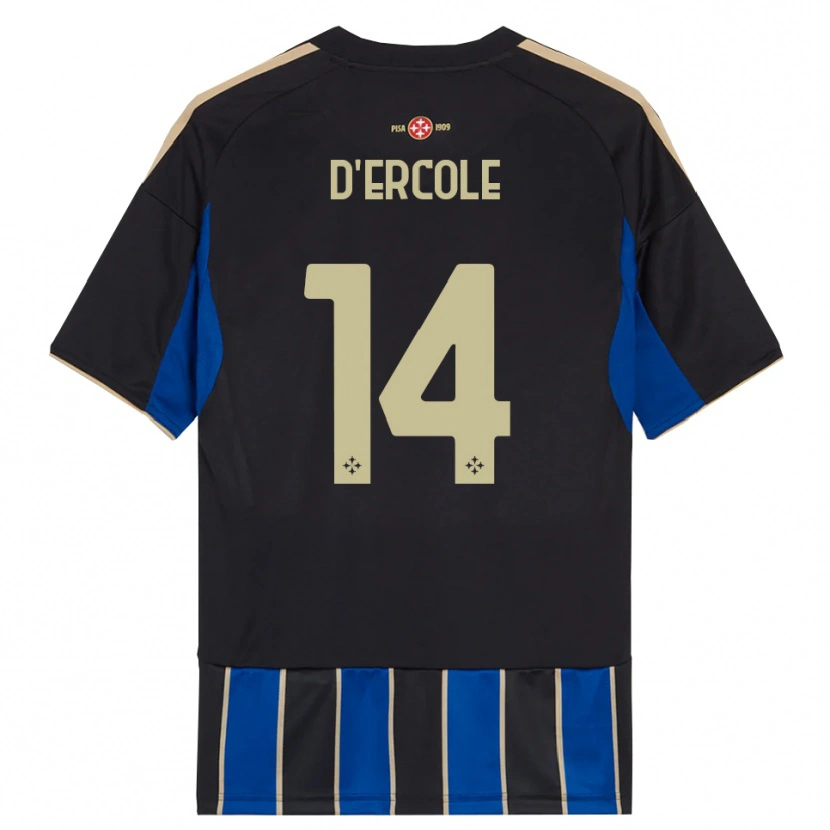 DanxenレディースEnrico D'ercole#14ブラック ブルーホームシャツ2025/26ジャージーユニフォーム