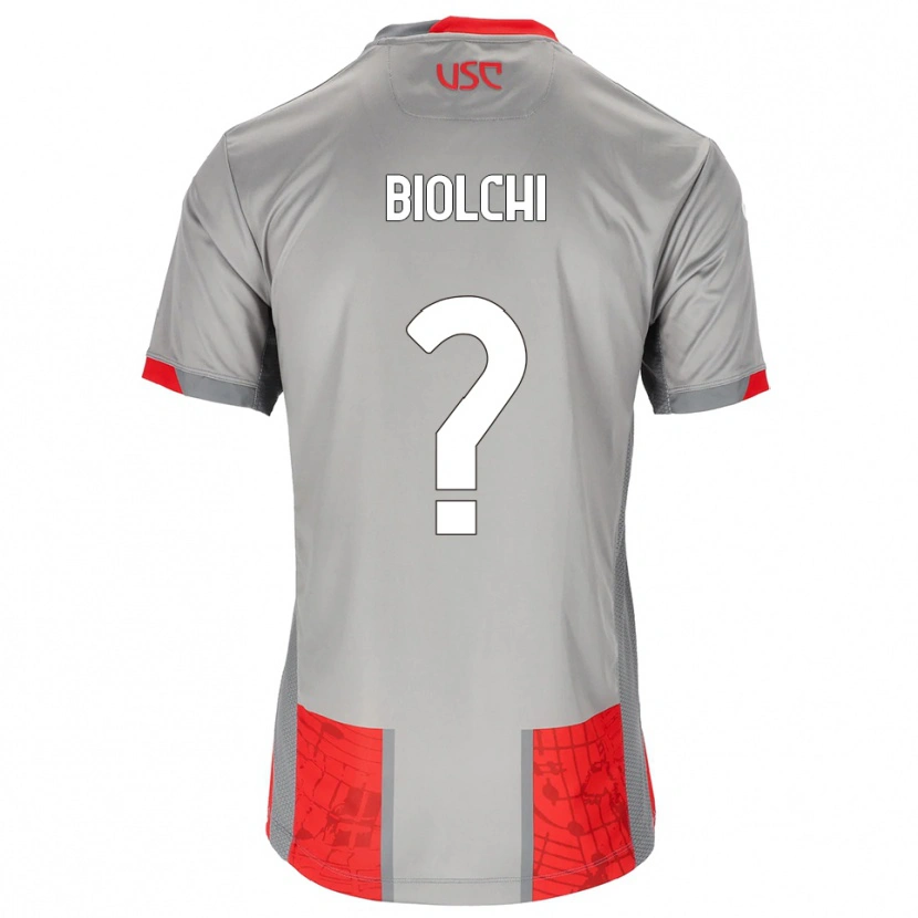 DanxenレディースPietro Biolchi#0レッド グレーホームシャツ2025/26ジャージーユニフォーム