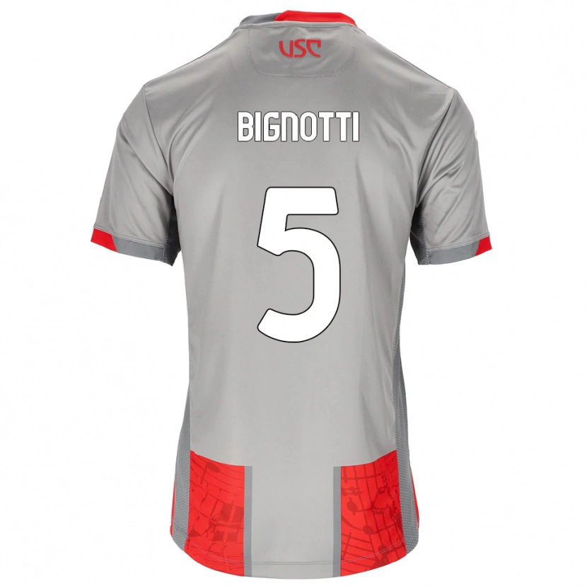 DanxenレディースFrancesco Bignotti#5レッド グレーホームシャツ2025/26ジャージーユニフォーム