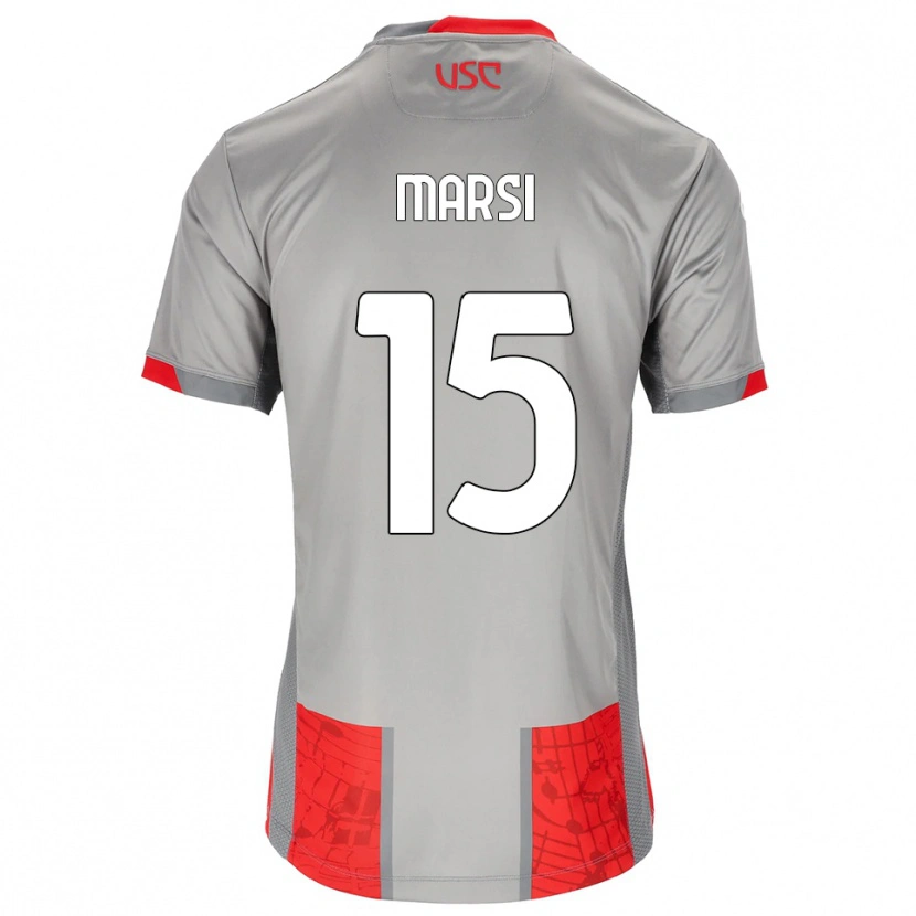 DanxenレディースSimone Marsi#15レッド グレーホームシャツ2025/26ジャージーユニフォーム