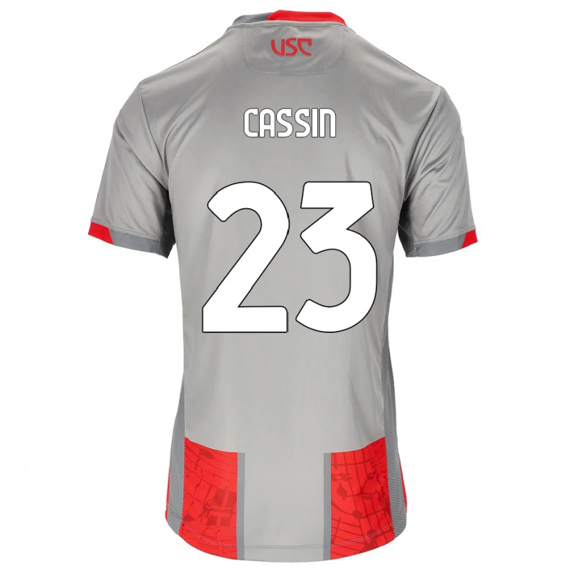 DanxenレディースMarco Cassin#23レッド グレーホームシャツ2025/26ジャージーユニフォーム