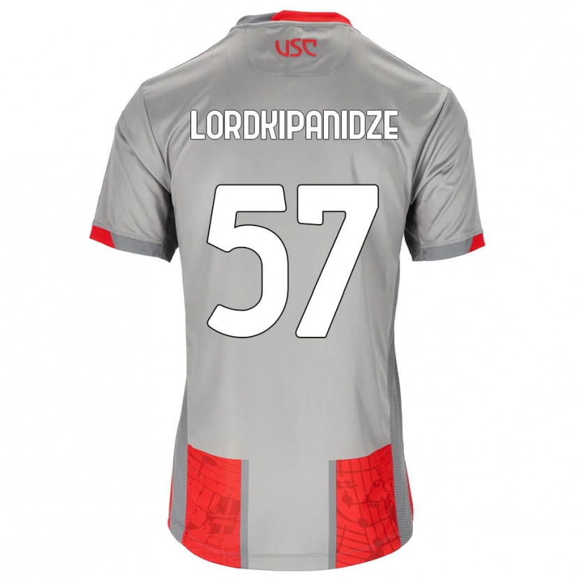 DanxenレディースDachi Lordkipanidze#57レッド グレーホームシャツ2025/26ジャージーユニフォーム