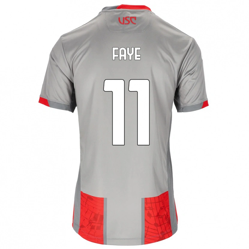 DanxenレディースNouroudine Faye#11レッド グレーホームシャツ2025/26ジャージーユニフォーム
