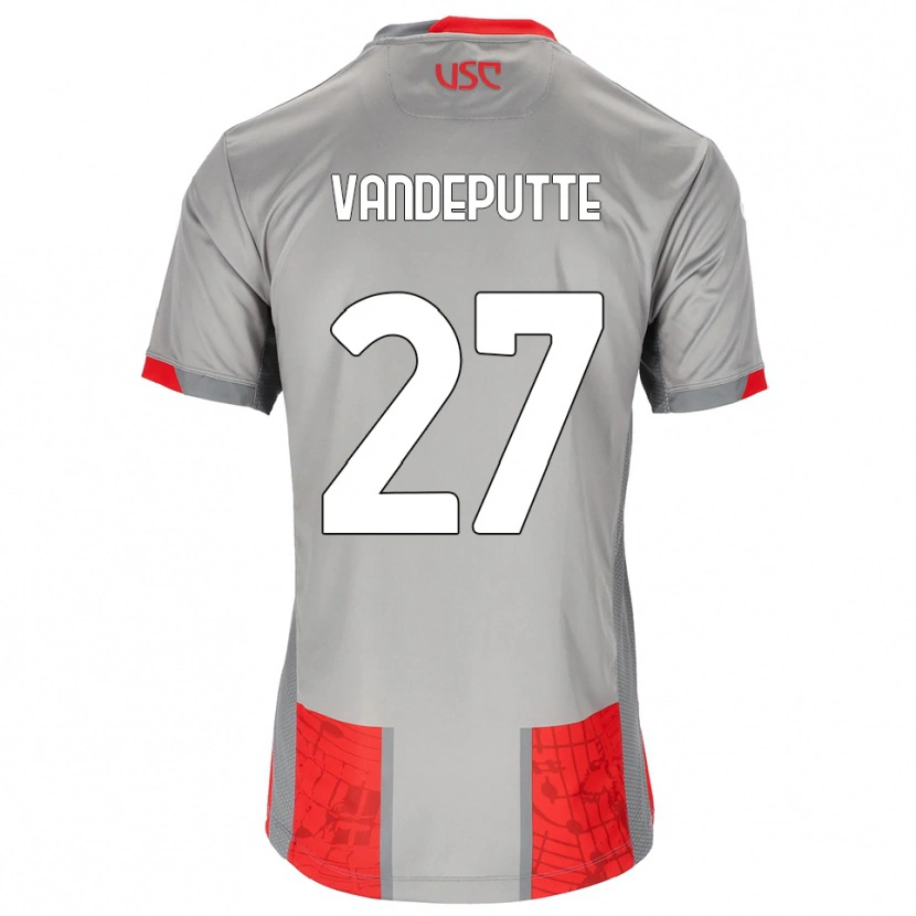 DanxenレディースJari Vandeputte#27レッド グレーホームシャツ2025/26ジャージーユニフォーム