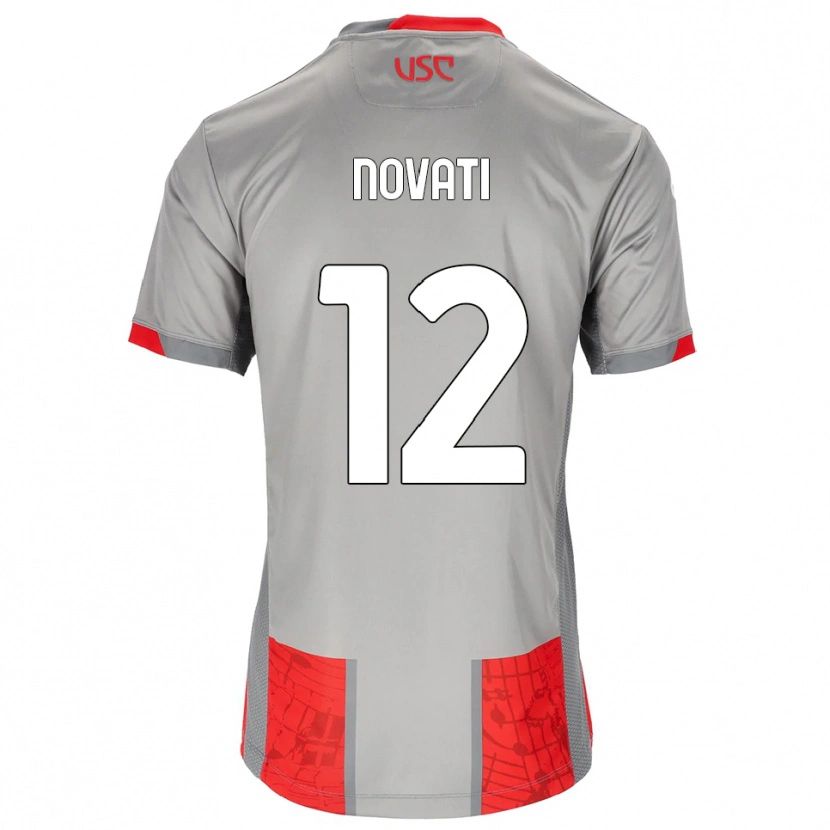 DanxenレディースLorenzo Novati#12レッド グレーホームシャツ2025/26ジャージーユニフォーム