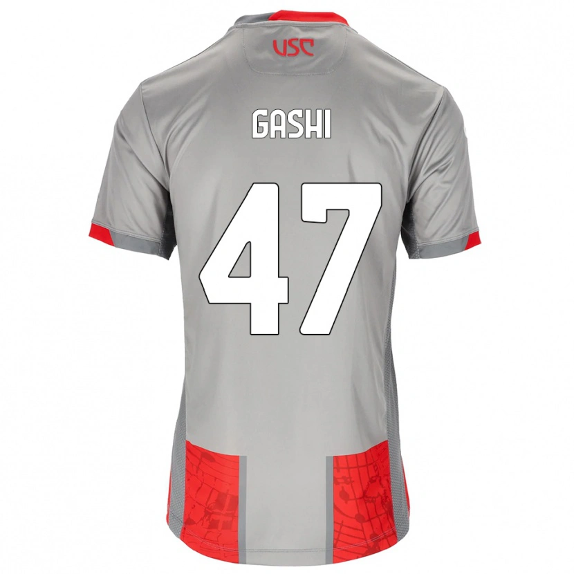 DanxenレディースEduart Gashi#47レッド グレーホームシャツ2025/26ジャージーユニフォーム