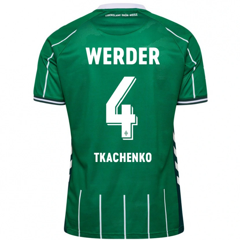 DanxenレディースOleksandr Tkachenko#4グリーン ホワイトホームシャツ2025/26ジャージーユニフォーム